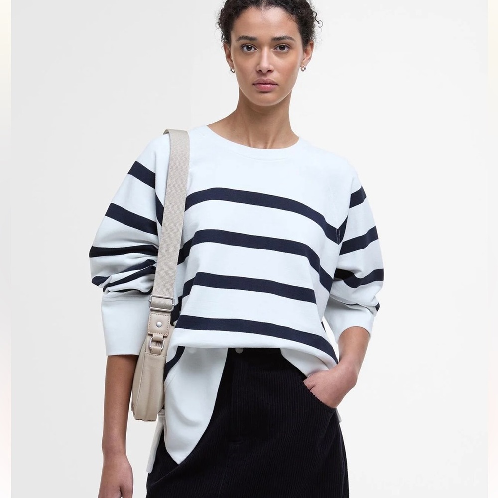 Barbour Delaney Striped Sweatshirt - Size 4 NWOT